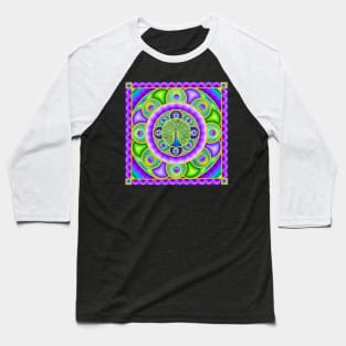 Peacock Mandala Baseball T-Shirt